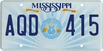 MS license plate AQD415