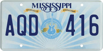 MS license plate AQD416