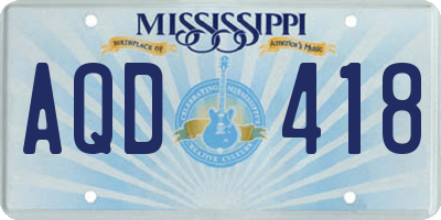 MS license plate AQD418