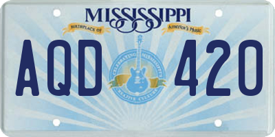 MS license plate AQD420