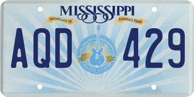 MS license plate AQD429