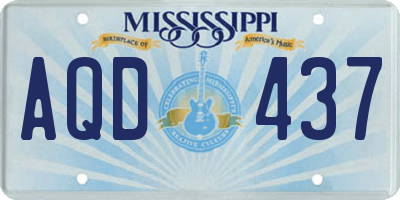 MS license plate AQD437