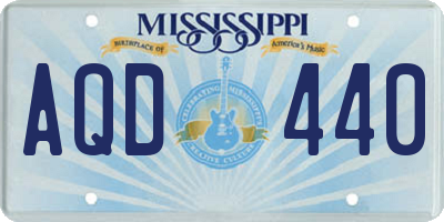 MS license plate AQD440