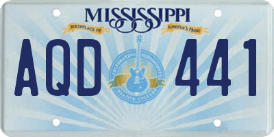 MS license plate AQD441