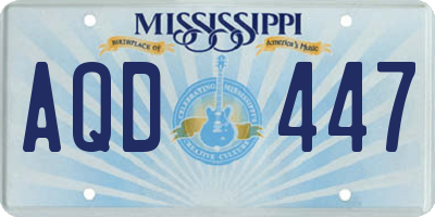 MS license plate AQD447