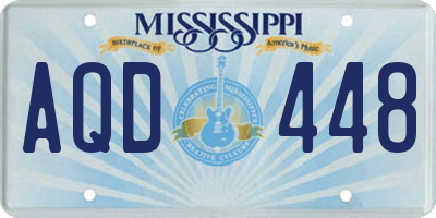 MS license plate AQD448