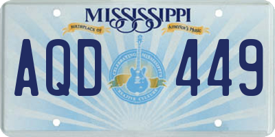 MS license plate AQD449
