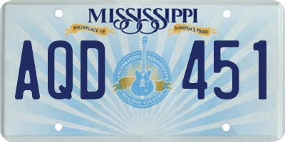 MS license plate AQD451