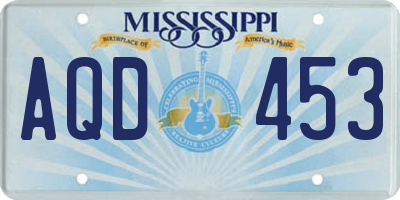 MS license plate AQD453