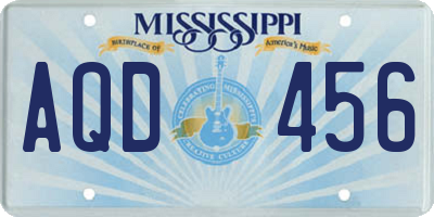 MS license plate AQD456