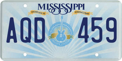 MS license plate AQD459