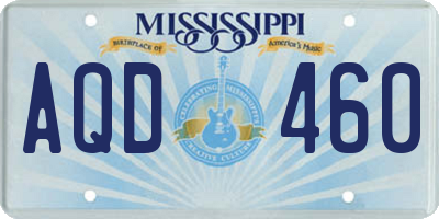 MS license plate AQD460
