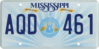 MS license plate AQD461