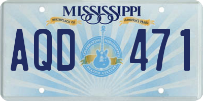 MS license plate AQD471