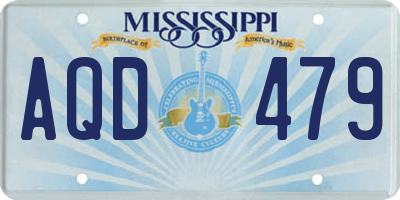 MS license plate AQD479