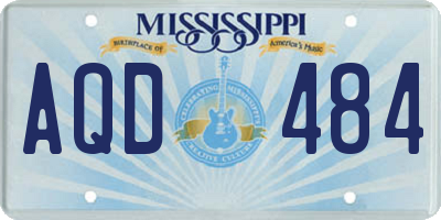 MS license plate AQD484