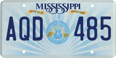 MS license plate AQD485