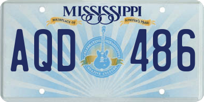 MS license plate AQD486