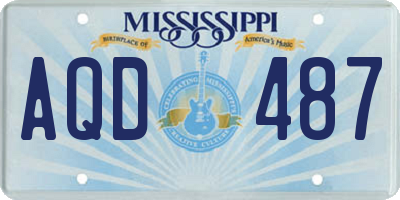 MS license plate AQD487