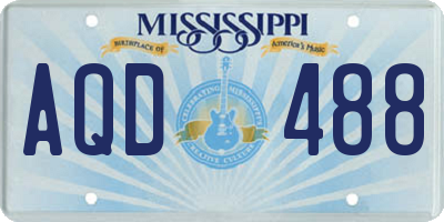MS license plate AQD488