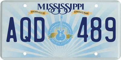 MS license plate AQD489
