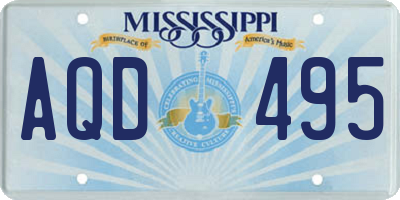MS license plate AQD495
