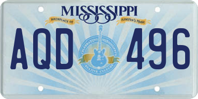 MS license plate AQD496