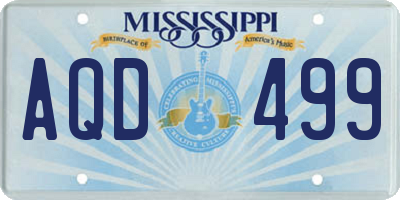 MS license plate AQD499
