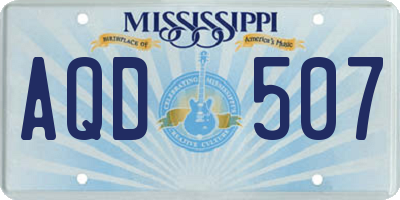 MS license plate AQD507