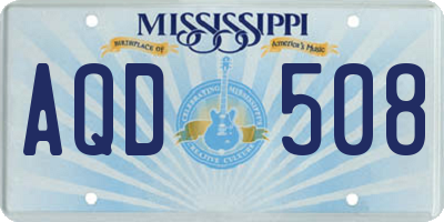 MS license plate AQD508