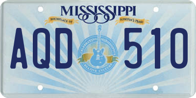 MS license plate AQD510