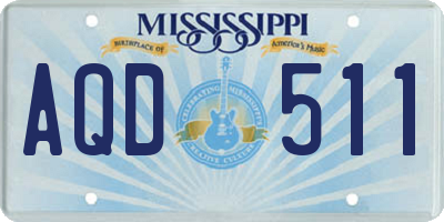 MS license plate AQD511