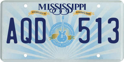 MS license plate AQD513