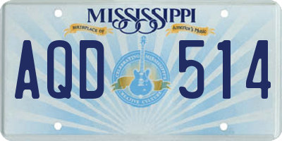 MS license plate AQD514