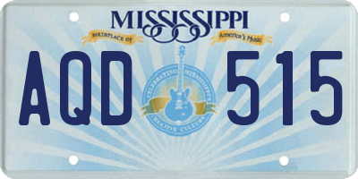 MS license plate AQD515
