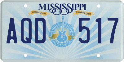 MS license plate AQD517