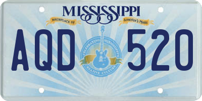 MS license plate AQD520