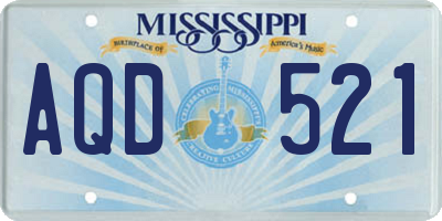 MS license plate AQD521