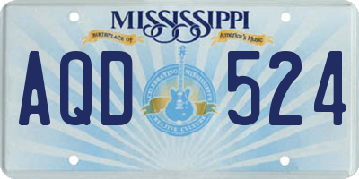 MS license plate AQD524
