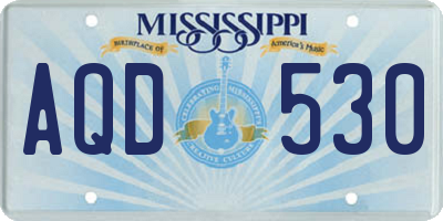 MS license plate AQD530