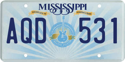 MS license plate AQD531