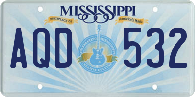 MS license plate AQD532