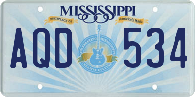 MS license plate AQD534