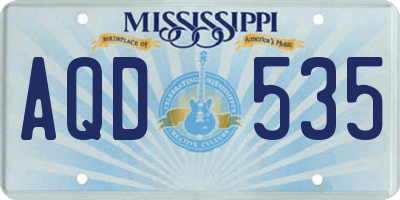 MS license plate AQD535