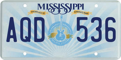 MS license plate AQD536