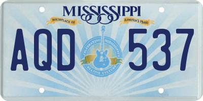 MS license plate AQD537