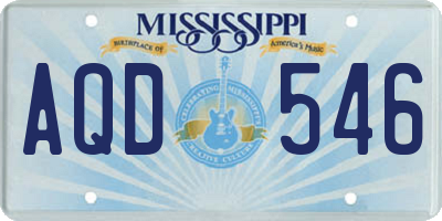 MS license plate AQD546