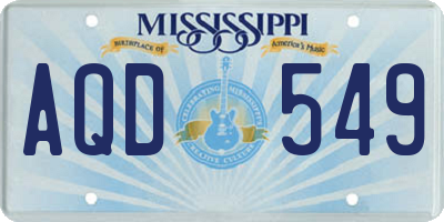 MS license plate AQD549