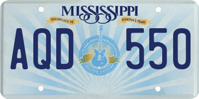 MS license plate AQD550