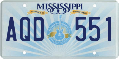 MS license plate AQD551